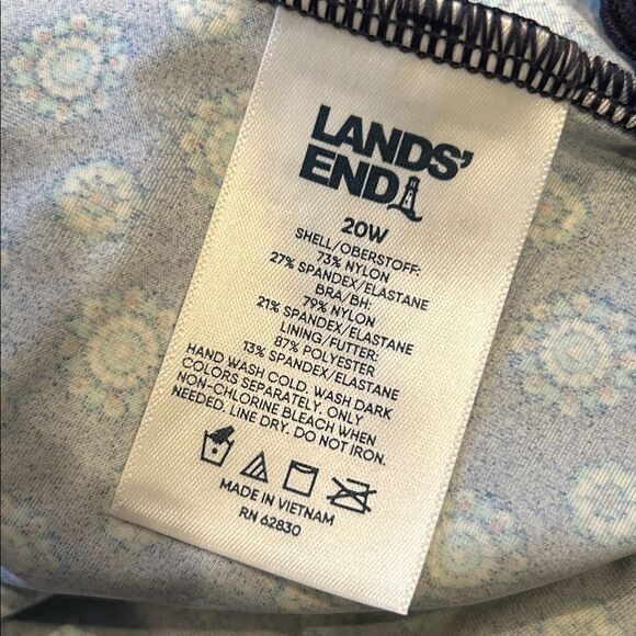 Lands' End Blue Patterned Swimwear20W - Picture 3 of 9